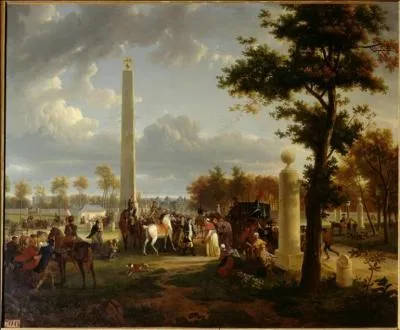 Cette peinture du château de Fontainebleau date du Premier Empire.