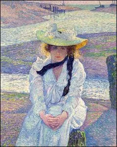 Qui a peint "Jeune femme sur la plage de sable" ?