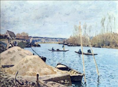 Qui a peint "La Seine à Port Marly - les piles de sable" ?
