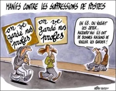 Orthographe 2. Dans le dessin ci-contre, le verbe garder du slogan "On veut gardé nos profs" est-il correctement orthographié ?