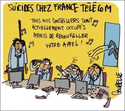 "Dix salariés d'Orange (ex-France Télécom) se sont suicidés durant les 3 premiers mois de 2014, soit presque autant qu'au cours de toute l'année 2013, a annoncé l'Observatoire du stress et des mobilités forcées. Vous connaissez sans doute la chanson suivante : 
"Le travail c'est la santé
Rien faire c'est la conserver
Les prisonniers du boulot
N'font pas de vieux os."
Cette chanson est de :