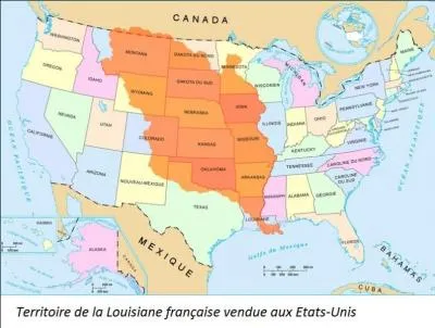La colonie française de Louisiane représentait 22 % de la superficie actuelle des USA. Par qui a-t-elle été vendue aux États-Unis d'Amérique et pour quelle raison ?