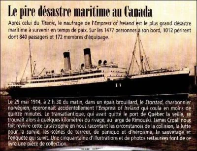 Cette Fédération a connu deux catastrophes : la conflagration (ville complètement incendiée) de Rimouski en 1950 et « le plus grand naufrage survenu au Canada » en 1914 avec L'Empress of Ireland.