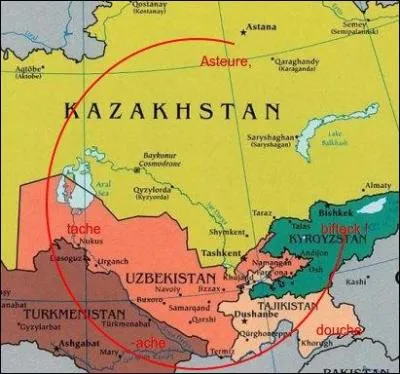 Asie centrale (bis) - Et pour les capitales : « Asteure, tâche d'achever ta douche et ramène le bifteck ! » Ma foi, qu'est-ce que ceci ?