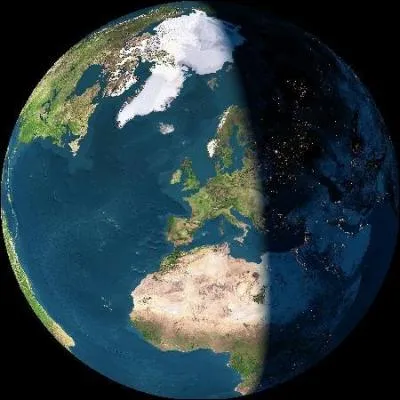 Comment s'appelle la ligne de séparation entre l'hémisphère éclairé et l'hémisphère sombre sur une planète ?