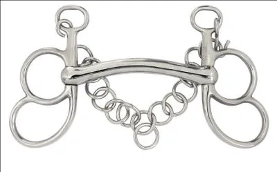 Ce mors possède deux anneaux pour fixer les guides. C'est l'un des mors les moins durs dans l'attelage, mais il a quand même une action sur la mâchoire inférieure due à la gourmette. C'est...