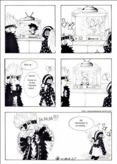 Qui a les mêmes cheveux que Sangoku quand il se transforme ?