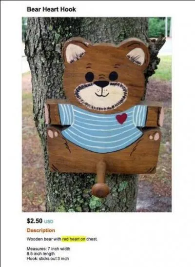 Egalement en vente sur le net, un objet apparemment mignon et réservé aux chambres d'enfants (c'est une patère) mais avec comme qui dirait... ?