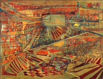 Quelle femme peintre française est connue pour ses perspectives disloquées, notamment dans son tableau "Bibliothèque" ?