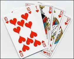 On joue au poker avec trois jeux de cartes.