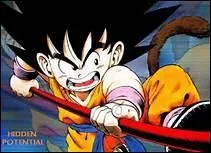 Son Goku est un jeune garçon naïf doté d'une queue de singe :