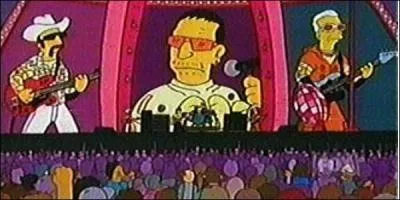 Lors de leur concert, Homer monte sur la scène pour convaincre les habitants de Springfield de voter pour lui aux élections de responsable de l'assainissement et des déchets. De quel groupe s'agit-il ?