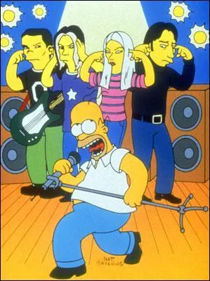 Homer les rencontre lors du festival Hullabalooza. De quel groupe s'agit-il ?