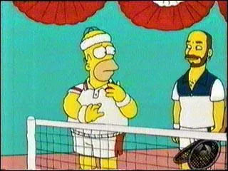 Il participe à un tournoi de tennis dans les Simpson, mais Homer le prend pour un catcheur au premier abord.