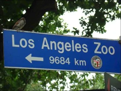 Bon, on sait déjà que le zoo de Los Angeles, c'est pas la porte à côté, mais dans quel pays est situé ce panneau ? (Tiens, j'ai cru apercevoir un ours.) sur l'écusson.)