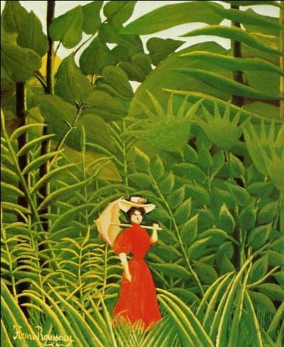 Qui a peint Femme avec ombrelle dans la forêt exotique" ?