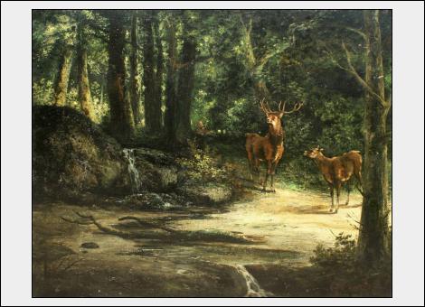 Qui a peint Cerf et biche à l'orée d'une forêt ?