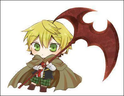 Qui est ce garçon qui tient une faux ?