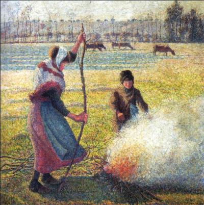 De qui est ce tableau intitulé "Jeune paysanne faisant du feu, gelée blanche", réalisé vers 1888 ?