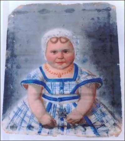Représentée ici sur la toile de l'artiste, elle fut la seule de ses 7 enfants à arriver à l'âge adulte vivante, qui est son père ?