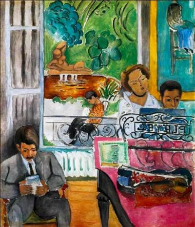 Sur cette toile de Matisse on voit ses trois enfants, Pierre au piano, Marguerite à côté de lui, et sur la gauche, en arrière-plan, son fils ...