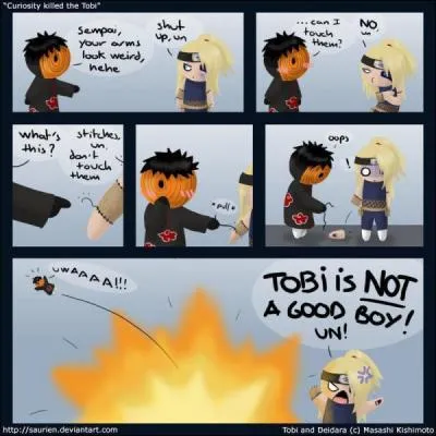 Pourquoi Tobi se prend-il une bombe de Deidara ?