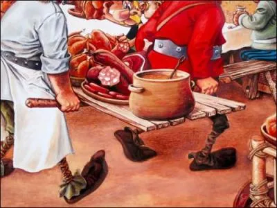 Cette illustration est une reprise faite par Uderzo. De qui s'est-il inspiré ?