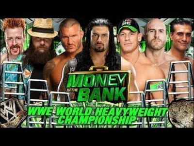 Comment gagne-t-il sa participation au match de l'Échelle (Ladder Match) pour les ceintures de champion du monde et de champion poids lourd, à Money in the Bank ?