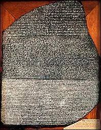 Champollion russit  dchiffrer les hiroglyphes grce  la pierre de Rosette, d'o lui vient ce nom ?