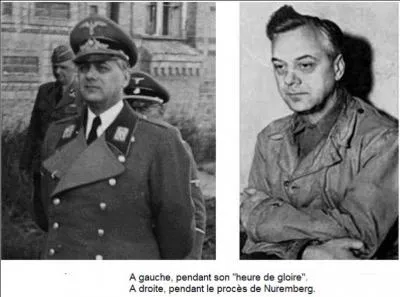 C'est l'idéologue du parti, raciste et antichrétien, au sein du parti nazi, il développe la recherche vers l'archéologie et l'ethnographie mais dans un but antisémite. Il sera chargé de récupérer et d'acheminer vers l'Allemagne toutes les uvres d'art juives.

Qui est ce « triste sire » (réponse 1 ou 2) ?
A quoi a-t-il été condamné (réponse 3, 4 ou 5) ?