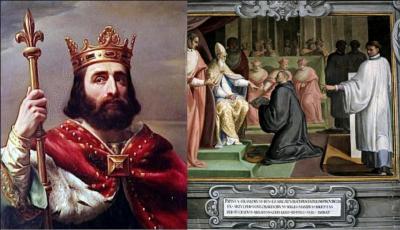 Ce pape osa écrire une lettre en se faisant passer pour Saint-Pierre. Il donnait l'ordre au roi de France de venir l'aider. Quels sont ces deux personnages ?