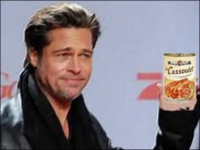 Brad Pitt est obligé de faire une pub pour le cassoulet pour payer ses impôts.
