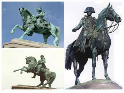 A priori, c'est une légende urbaine, il vaudrait mieux dire que c'est une légende « équestre » ! Qu'aurait signifié le fait qu'une statue équestre a ses deux jambes avant en l'air ?