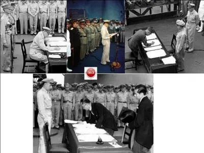 Un incident se déroula pendant les cérémonies de la signature de la capitulation japonaise le 2 septembre 1945. Elle n'y eu aucune conséquence. Que se passa-t-il ?