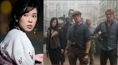 En 2012, nous pouvions voir cette actrice chinoise, née en 1978 à Dalian dans la province du Liaoning, aux côtés de stars telles que Sylvester Stallone, Jason Statham, Arnold Schwarzenegger, Bruce Willis, Chuck Norris dans le film "The Expendables 2". Comment s'appelle-t-elle  ?