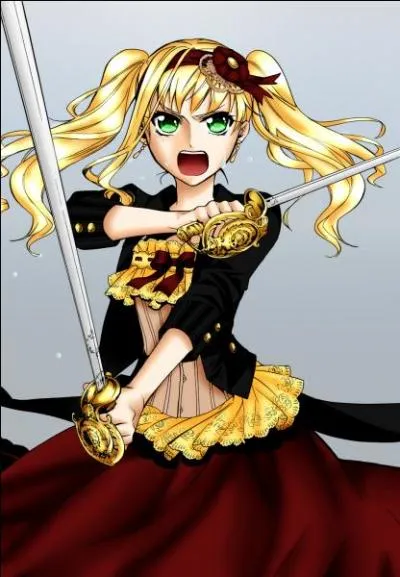 Voici Élisabeth, jeune demoiselle très bien élevée. Mais lorsqu'il s'agit de sauver sa vie ou celle de l'homme qu'elle aime, la demoiselle laisse apparaître ses talents au maniement du sabre. Elle vient de :