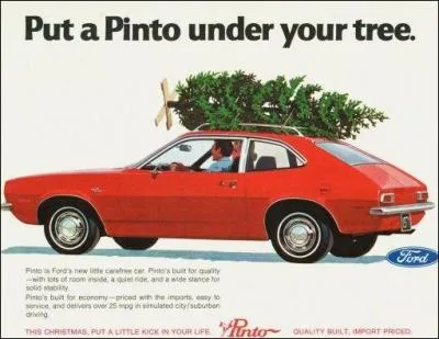 Puisque nous sommes dans le salé, voyons cette réclame des années 70 pour la « Pinto » de Ford : elle a bien fait rire au Portugal et au Brésil ! Pourquoi ?