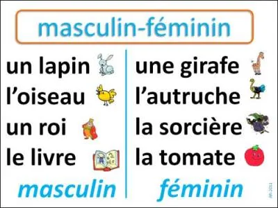 Lequel de ces noms est du genre féminin ?