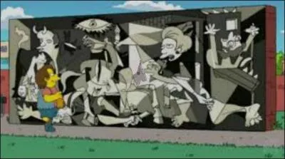 Cette fois, un écolier de Springfield contemple un tableau de Pablo Picasso :