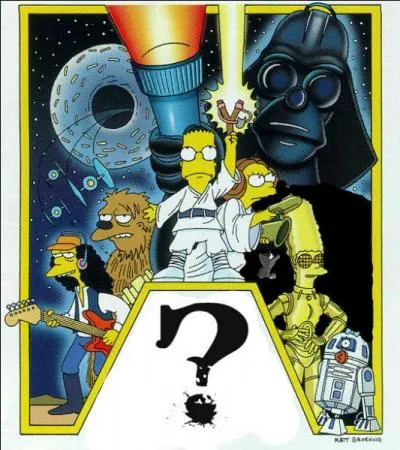 Sur la jaquette de ce DVD, les Simpson s'attaquent à la mythique saga de George Lucas :
