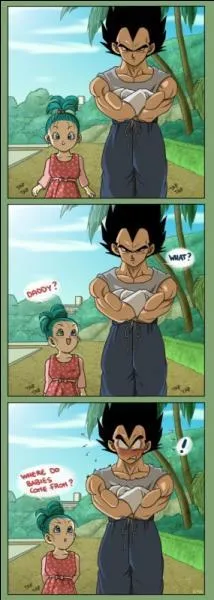 Après le fils, c'est le tour de la fille. Quelle est la question qu'elle a posée pour gêner Vegeta ?