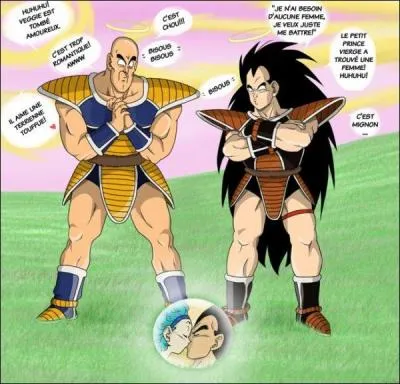 Quand Bulma et Vegeta s'embrassent, qui se moquent d'eux depuis le paradis ?