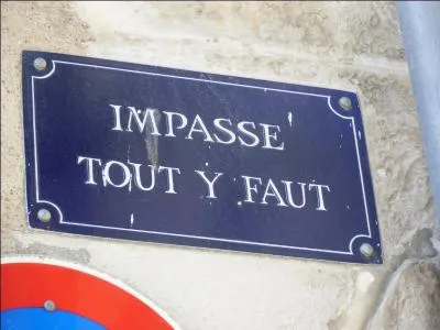 Cette impasse se trouve non loin de la rue Tabaga : dans quelle ville ?