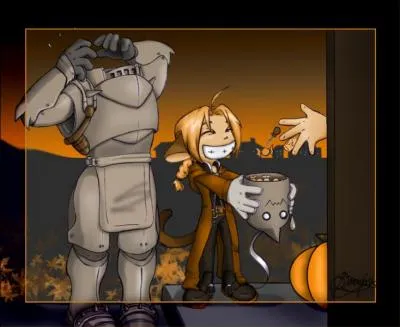 C'est Halloween ! Que prend Edward comme récipient pour y mettre les bonbons ?