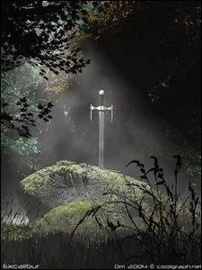 Dans l'épopée de la Table ronde c'est ... qu'Arthur arrive à extraire du roc de granit dans lequel elle était plantée.