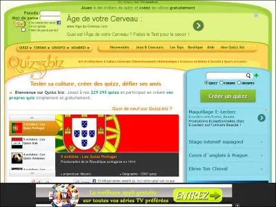 Combien de questions eurent les quiz les plus courts sur le site "Quizz biz" lors de mon arrivée en 2010 ?