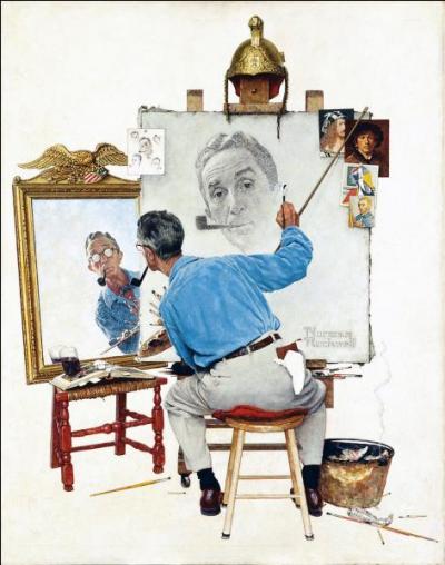 Quel peintre et illustrateur américain a réalisé "Triple autoportrait" en 1960 ?