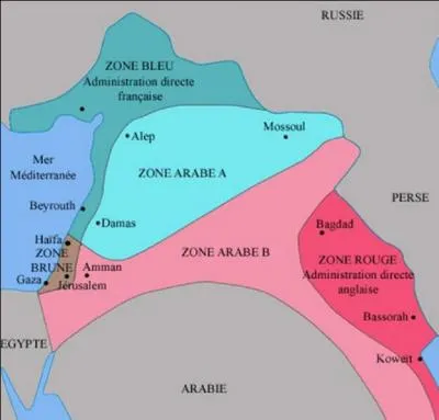 Des accords seront signés le 16 mai 1916 entre la France et la Grande-Bretagne. Ils prévoient le partage en zones d'influence du Moyen-Orient. Comment se nomment ces accords ?