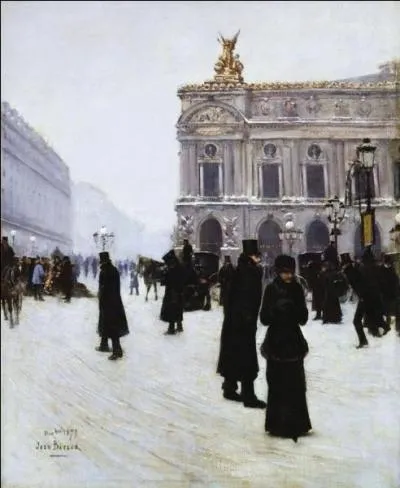 Qui a peint Devant l'Opéra par temps de neige ?