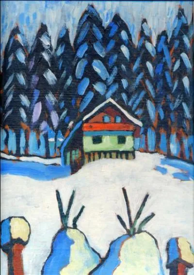 Qui a peint ce chalet sous la neige ?